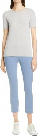 Theory Classic Skinny Ankle Pants In Chambray Blue Mid Rise