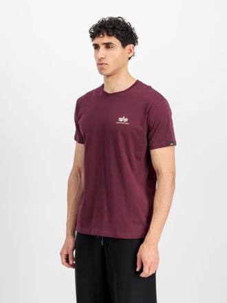 Alpha Industries Rundhalsshirt ALPHA INDUSTRIES BASIC T SMALL LOGO, Herren, Gr. XXL, rot (schwarz cherry), Single Jersey, Obermaterial: 100% Baumwolle, bedruckt, schma