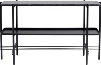 Kare Design Consola de mármol negro y acero