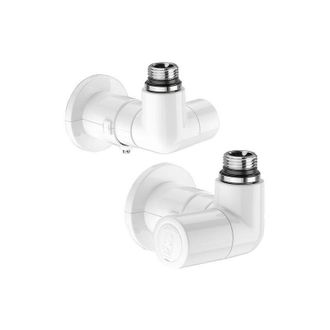 Caleffi Par De V&aacute;lvulas High-style De Doble &Aacute;ngulo Para Radiadores De Dise&ntilde;o En Lat&oacute;n Blanco - Caleffi