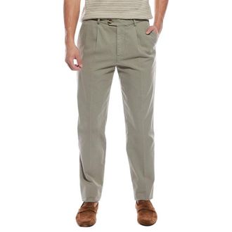 Brunello Cucinelli Light Green Pleated Trousers, Brand Size 54 (US Size 38)