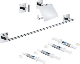 GROHE Set De Accesorios Cromados 3 En 1 Grohe Start Cube + 2 Grohe Quickglue A1 + 1 Grohe Quickglue A2