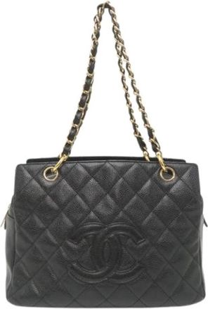 Chanel Pre-owned Vintage Tote Bag - Dames - Vintage Schoudertas - Zwart - ONE Size - Leer - Vintage