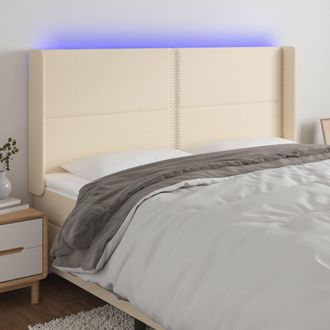 vidaXL Cabecero Con Led De Tela Color Crema 183x16x118/128 Cm Vidaxl