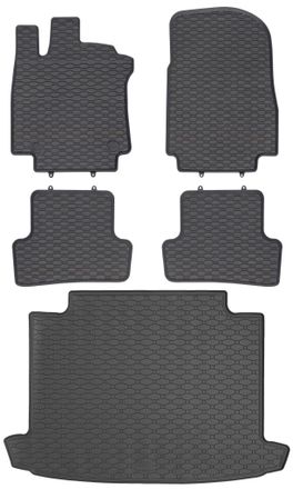 OEM Renault Clio Iv Estate De 03.2013 A 02.2022 Set - Alfombrillas De Goma Para Coche + Alfombrilla Para Maletero