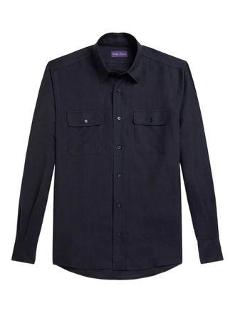 Ralph Lauren Purple Label linen-blend shirt - men - Linen/Flax/Tussar Silk - S - Blue