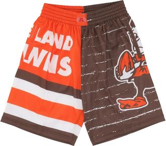 Mitchell & Ness Cleveland Browns Basketball Shorts - Heren - Fitness - Veelkleurig - L - Polyester - Fitness