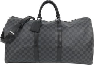 Louis Vuitton Tweedehands Canvas Louis Vuitton tassen - Heren - Vintage Weekendtas - Zwart - ONE Size - Vintage