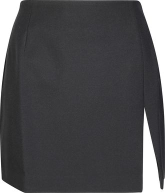 Andamane Fitted Black Mini Skirt with Smooth Texture and Minimalist Aesthetic