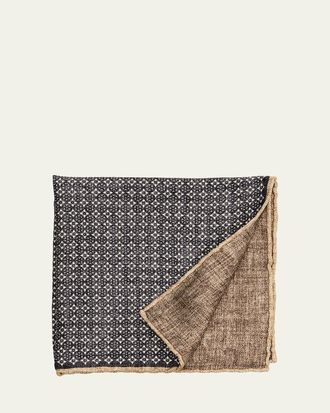 Brunello Cucinelli Mens Double-Face Silk Pocket Square