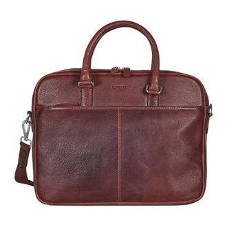 Howard London Laptop Bag Morris - Heren - Laptoptassen - Bruin - ONE Size - Leer - Tassen