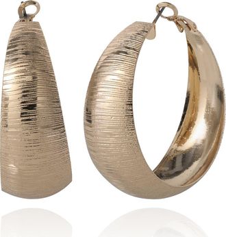 BCBGeneration Matte Textured Gold Hoop Earrings at Nordstrom