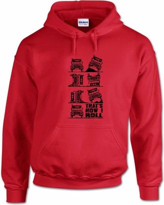 Bang Tidy Clothing Mens This is How I Roll 4X4 Four Wheel Drive 4WD Off Road Hoodie Red-M