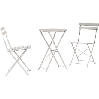 vidaXL Conjunto De Bistro Plegable 3 Pcs Beige Acero Vidaxl