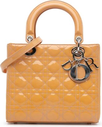 Dior 2014 Medium Patent Cannage Lady Dior satchel - Brown