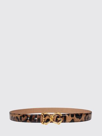 Dolce & Gabbana Cintura in pelle verniciata animalier con fibbia monogram DG