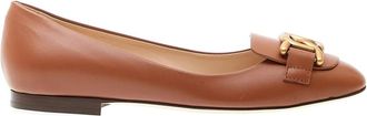Tod's Ballerina Schoenen Cuoio Gouden Ketting - Dames - Ballerinas - Bruin - 36 EU - Schoenen