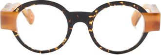 Etnia Barcelona Occhiali tondi con effetto tartarugato - Marrone