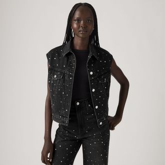 Levi's Shrunken 90s Trucker Vest - Womens - XS - Black