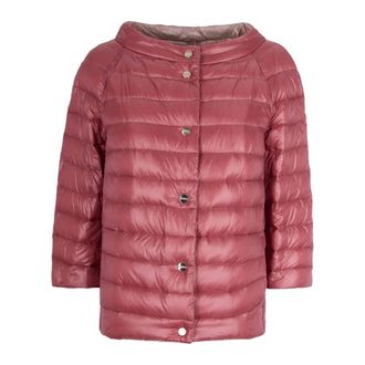 Herno Down Jackets, female, Pink, Size: XL Reversible Nylon Down Jacket