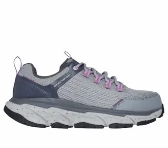 Skechers Womens Dlux Journey Sr Nixxy Sneaker In Grey And Purple