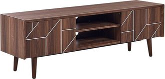 Beliani Beliani - Mueble tv madera oscura 150 x 39 cm 2 armarios estantes gestión cables Franklin