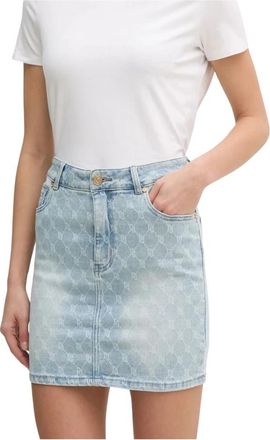 Gaud&igrave; Patroon Minirok - Dames - Spijkerrokken - Blauw - W28 - Katoen - Rokken