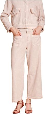 Mason's New York Studio Cropped Chino Broek - Dames - Wijde Broeken - Roze - XS - Katoen - Broeken