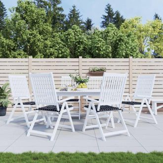 vidaXL Cojines De Silla De Jard&iacute;n 6 Uds Tela A Cuadros Negro 50x50x3cm Vidaxl