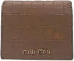Miu Miu Pre-owned Wallets, female, Beige, Size: ONE SIZE Pre-owned Leather Wallet
