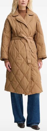 Twin-Set Cappotto trapuntato con cintura - Marrone