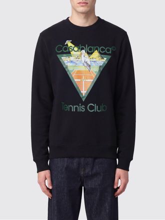 Casablanca Relaxed Fit Cotton Crewneck Sweatshirt with Logo Print