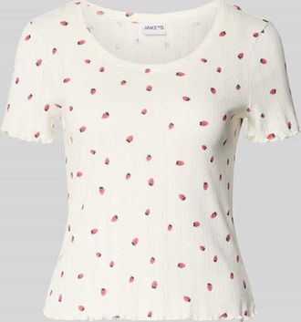 Jake*s Casual Pyjama-Oberteil mit Muschelsaum in Offwhite, Gr&ouml;&szlig;e XXL