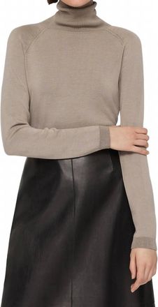 Lafayette 148 New York Raglan Sleeve T-Neck Sweater In Hickory