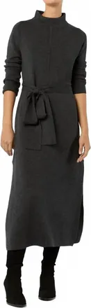Ann Mashburn Lindsey Midi Dress In Charcoal
