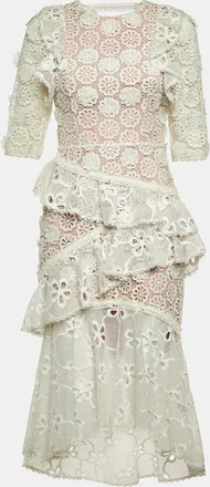 Alexis Alexis White Lace Mikaela Midi Dress