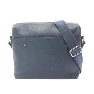 Louis Vuitton Pre-owned Cross Body Bags, male, Blue, Size: ONE SIZE Pre-owned Grigori Messenger PM Taiga Shoulder Bag