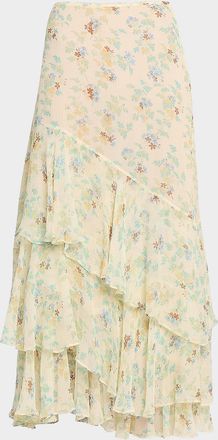 Ulla Johnson Meadow Silk Midi Skirt