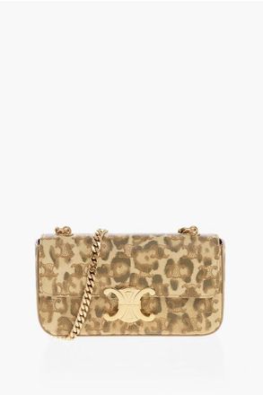 Celine Borsa a Tracolla CLAUDE in Pelle Motivo Animalier taglia Unica