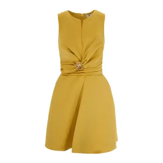 Elisabetta Franchi Short Dresses, female, Yellow, Size: M Short Dresses