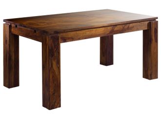 Massivmoebel24 Tavolo Da Pranzo Allungabile In Legno Di Sheesham / Palissandro 220x90x76 Miele Laccato Metro Life 157