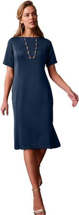 Jessica London Perfect Ease Short Sleeve Shift Dress in Navy at Nordstrom, Size 24