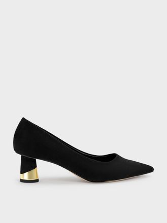 Charles & Keith Cammie Metallic Sculptural Heel Textured Pumps