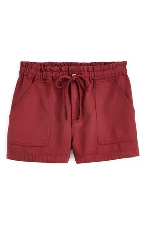 Madewell Pull-On Airy Denim Utility Shorts in Dusty Merlot at Nordstrom, Size Xx-Small