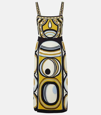 La DoubleJ Buy Me A Martini printed satin midi dress