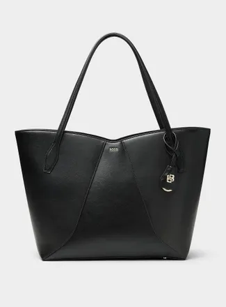 BOSS Womens Numah XL trapezoidal leather tote bag