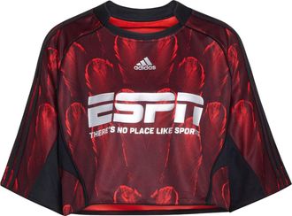 adidas (WMNS) adidas Crop Jersey Asia Sizing Asia Sizing Red Black KD0502