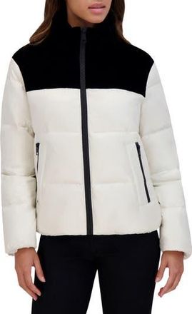 Andrew Marc Tilly Modern Down & Feather Fill Crop Jacket in Birch at Nordstrom Rack, Size X-Large