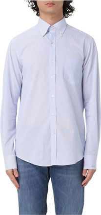 Paul & Shark Lichtblauw Gestreept Overhemd - Heren - Casual Overhemden - Blauw - L - Katoen - Overhemden
