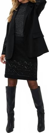 Esqualo Beate Sleeve Embellishments Blazer In Black